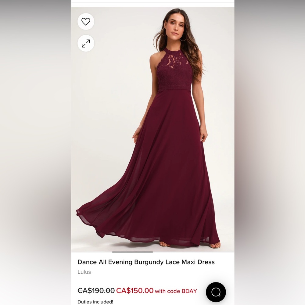 Lulu's Burgundy Lace Halter Maxi Dress